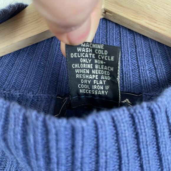 y2k Vintage Sonoma Striped Chunky Rib Knit Sweater Turtleneck Preppy Indie Retro - Picture 10 of 15